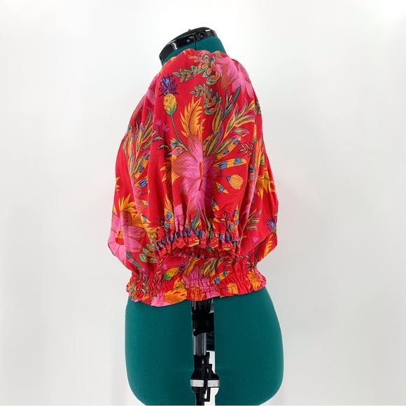 RACHEL Rachel Roy NWT Red Tropical Floral Patterned Off-the Shoulder Top, Medium - Picture 4 of 15